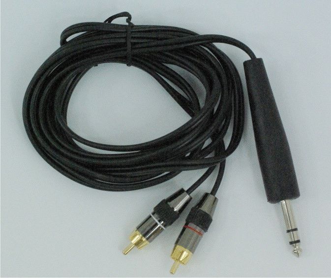 1xJack 6,3mm stereo - 2xRCA cable 3m 