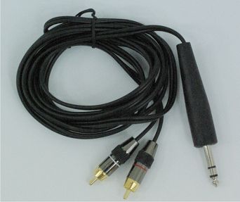 1xJack 6,3mm stereo - 2xRCA cable 3m 
